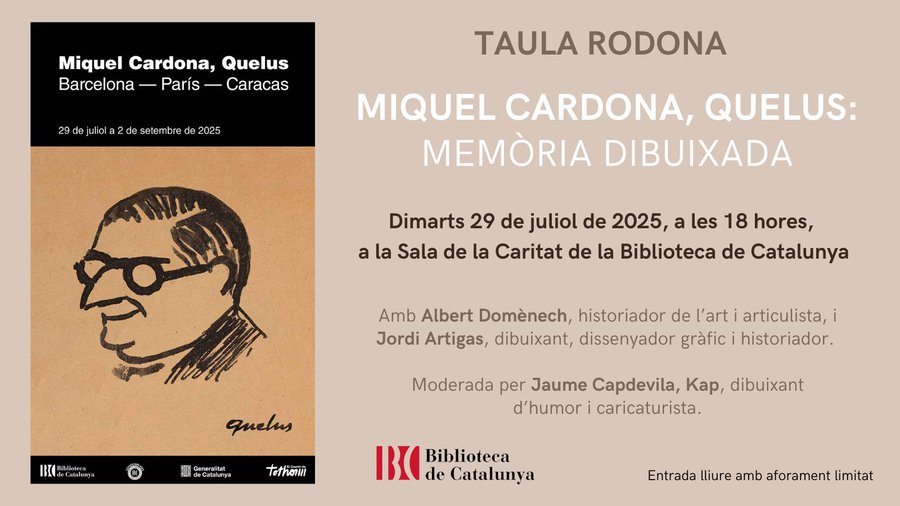 Taula rodona “Miquel Cardona, Quelus: memòria dibuixada“ a la Biblioteca de Catalunya